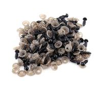 Generic 100pcs Durable Black Plastic Doll Safety Eyes with Washers for Teddy Bear Toys, Thread Design for Firm Attachment, Suitable for Dolls and Plush Animals (Plastic 2)