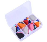Generic 100pcs Frosted Plastic Guitar Picks Wide Design Protect Fingers Plectrums for Electric Guitar and Bass with Storage Box Suitable for Guitarists