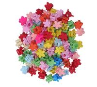 Generic 100pcs Girls Mini Hair Clips Various Color Mini Flower Hair Claw Clips for Girls Everyday Styling Material: Plastic, Resin