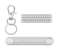 Generic 100pcs Metal Lobster Claw Clasp with Key Ring, Keychain Rings for Crafts, Key Jewelry DIY Crafts, Lanyard Clips snap Hook, Swivel Clasps Clip (Gold)