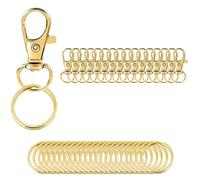 Generic 100pcs Metal Lobster Claw Clasp with Key Ring, Keychain Rings for Crafts, Key Jewelry DIY Crafts, Lanyard Clips snap Hook, Swivel Clasps Clip (Silver)