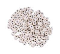 Generic 100pcs Mixed Maple Spacer Beads for DIY Jewelry Making, Featuring Random Letters, Great for Creative Crafting Activities