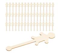 Generic 100pcs People Shaped Popsicle Sticks Wood Craft Kit for DIY Art Supplies for Painting Drawing and Interactive Learning Activities
