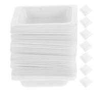 Generic 100pcs Plastic Weigh Boats Laboratory Equipment Sample Weighing Tray for Powders and Liquids Chemistry Measuring Trays for Homes Multipurpose Use