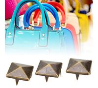 Generic 100pcs Punk Pyramid Rivet Metal Studs for Leather Craft Bracelets Jackets Backpacks Brass Gold Silver Black 10mm 12mm 15mm (Bronze #20)