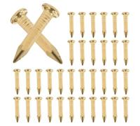 Generic 100pcs Round Head Copper Nails Small Sharp Strong Metal Nails for Pictures Hanging and Craft Work in Golden Colour