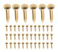 Generic 100pcs Round Head Copper Nails Strong and Sharp Small Nails for Home and Work Golden Copper for Picture Hanging and DIY Projects