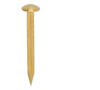 Generic 100Pcs Round Head Nail Brass Material Vintage Fasteners for Craft Installation and Picture Hanging (18mm Long)