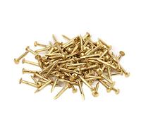 Generic 100Pcs Round Head Nail Brass Material Vintage Fasteners for Craft Installation and Picture Hanging (10mm Long)