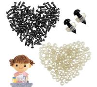 Generic 100pcs Safety Eyes Age 8+ with Washers 5MM Small Black Doll Making Supplies Plastic Bear Plush Eyes for Toy Animals Puppet Crochet Christmas DIY Craft