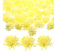 Generic 100pcs Spring Yellow Faux Chrysanthemum Flower Aroma Diffuser Accessories with Rattan Sticks and Pe Foam Flowers for Office Desk Essential Oil Diffuser Home Fragrance