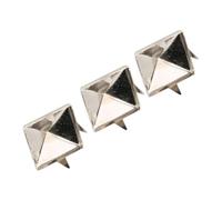 Generic 100pcs Square Pyramid Rivet Punk Decoration Studs for Leather Bracelets Clothing Shoes Brass Gold Silver Black 10mm 12mm 15mm (Silver #16)