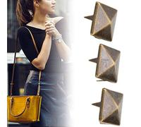 Generic 100pcs Square Pyramid Rivet Punk Decoration Studs for Leather Bracelets Clothing Shoes Brass Gold Silver Black 10mm 12mm 15mm (Bronze #20)
