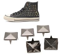 Generic 100pcs Square Pyramid Rivet Punk Decoration Studs for Leather Bracelets Clothing Shoes Brass Gold Silver Black 10mm 12mm 15mm (Gray #17)