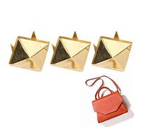Generic 100pcs Square Pyramid Rivet Punk Decoration Studs for Leather Bracelets Clothing Shoes Brass Gold Silver Black 10mm 12mm 15mm (Gold #11)