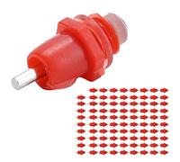 Generic 100Pcs Stainless Steel Chicken Nippler Waterer Automatic Drinker for Farm Poultry Drinking System (Big head)