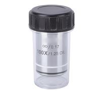 Generic 100X Infinity Plan Objective Lens for Biological Microscope High Resolution Observation Aluminum Alloy Optical Glass for Scientific Research