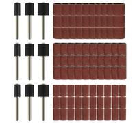 Generic 102pcs Grinding Head Abrasive Ring Drum Sanding Sleeve for Nail Drills Manicure Sanding Band Mandrel Band
