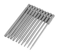 Generic 10pcs 100mm S2 Steel Screwdriver Bits Set, T6 T7 T8 T10 T15 T20 T25 T27 T30 T40, with 1/4 Hex Shank for Computer Repair