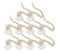 Generic 10pcs 8ml Wooden Car Perfume Bottles Empty Essential Oil Bottles II Design, Car Hanging Decor and Fragrance Pendant for Vehicle Interior