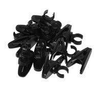 Generic 10pcs Black 10mm Microphone Holder with Adjustable Angle Plastic Clip for Podcast and Interview Use Versatile and Lightweight Lapel Mic Holder for Shirt