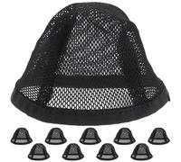 Generic 10pcs Black Hair Net Caps for Wigs Elastic Mesh Crochet Knit Bonnets Invisible Weaving Nets for Sewing and Hair Weave Sleeves and Cosplay