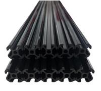 Generic 10pcs Black Plastic T-Slot Extrusion Set, 20mm x 20mm, 17.7" Length, Industrial Grade