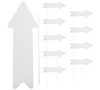 Generic 10pcs Blank Arrow Yard Signs with Stakes, Writable Plastic Lawn Sign Boards for Garden, Patio and Outdoor Event Directions, DIY Parking and Party Decorations