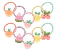 Generic 10pcs Cute Cartoon Elastic Hair Ties Ponytail Holders Small Size Fruit Pattern Hair Bands for Baby Girls Toddler Accessories Random Style