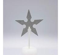 Generic 10pcs Double Side Ninja Star Cake Topper - Metallic, Casual/Party