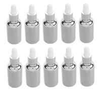 Generic 10pcs Essential Oil Dropper Bottle White Vinegar Hot Water Bottle Empty Spray Bottle Water Bottle Oils Sprayer Empty Bottles Sample Vials with Cap Containers Pour Silver Glass