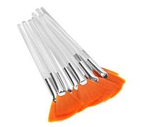 Generic 10pcs Facial Brushes Set Super Soft Fine Fiber Makeup Applicator Fan Brushes for Salons and Home Use A-Shaped Design Wear-Resistant