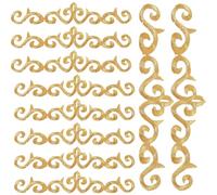 Generic 10pcs Gold Embroidered Iron-On Patches for Clothes, Fabric Appliques for Sewing and Repair, DIY Decorative Clothing Accessories