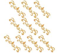 Generic 10pcs Gold Fabric Appliques Embroidery Patches for Clothes Sewing Repair Stage Drama Costumes