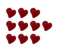 Generic 10pcs Heart Shape Small Flocking Hair Claw Clips Chic Charming Red Hair Accessories Embellishes Not Easy to Get Deformed for Dating and Matching Different Outfits