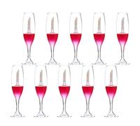 Generic 10pcs Mini Empty Lip Gloss Bottles Small Red Wine Glass Shape Lipstick DIY Tubes Cosmetic Containers for Travel and Personal Use