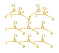 Generic 10pcs Mini Metal Clothes Hangers for Doll House Accessories and Pet Garments Compact Vintage Gold Design for Small Dog and Cat Outfits Portable Organizers for Home and Pet Stores