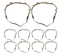 Generic 10pcs Natural Wreath Headband Materials Brown Simulated Leaf DIY Hairwear Craft for Women Rustic Floral Hair Decor Accessories