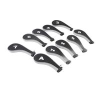 Generic 10pcs Neoprene Waterproof Club Head Covers Putter Cover Iron Head Protector Set for Golfers Durable Black Material (Gray)