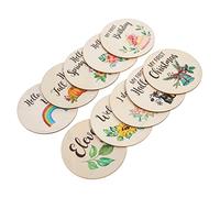 Generic 10pcs Newborn Photo Card Footprint Emblems Month Milestone Register Milestone Cards Boy Cards LED Sign Mat Ideas Welcome Mom Oh Kit Wooden Milestone Discs