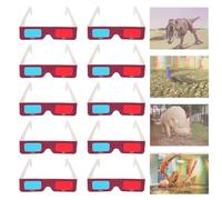 Generic 10PCS Paper Glasses Red Cyan Lens Disposable Cardboard Eyewear for Movies Tv Shows Computer Viewing Party Favors Classroom Family Gatherings