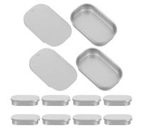 Generic 10pcs Perfume Sample Storage Box Metal Rectangular Box 2" Slide Top Tin Lightweight Air Isolation Portable Balm Container for Vacation and Work