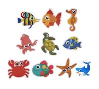 Generic 10pcs Peva Non-Slip Bathtub Stickers with Ocean Creatures Design, Strong Self-Adhesive Anti-Slip Tub Stickers for Bathroom and Kitchen, Increased Friction Shower Safety Strips