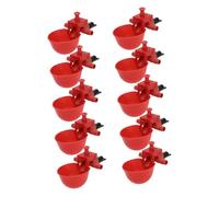 Generic 10pcs Pigeon Chicken Water Bowl Bird Feeder Quail Feeder Waterer Cup Dust Bath for Chickens Chicken Drinker Automatic Water Cup Chick Water Cup Chicken Coop Poultry Waterer Abs Red