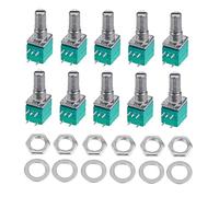 Generic 10pcs Potentiometer Single Turn Control Plate Pot Switch Flat Patch Cable Adaptor Variable Resistor Male to Male Adapters Metal Film Green
