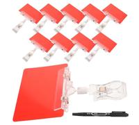 Generic 10pcs Red Double Sided Rotating Price Holders Clips Made of Sturdy Pp with Strong Clamping Force and Smooth Flat Surface, for Paper Price Tags and Clip on Signs for Vendor Stalls