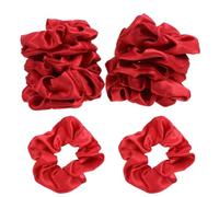 Generic 10pcs Red Satin Hair Scrunchies Christmas Hair Ties Elastic Ponytail Holders Festive Accessories for Women