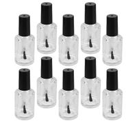 Generic 10pcs Refillable Glass Nail Polish Bottles with Soft Brush Cap for Travel Nail Art Empty Cuticle Oil Sample Containers Transparent Vials for Gel Polish and Care