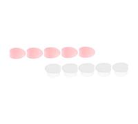 Generic 10Pcs Silicone Lip Brush Protector Covers Sleeve with Suction Cup Anti-lost Makeup Brush Head Cover for Travel and Daily Use Semi-transparent Red
