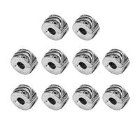 Generic 10pcs Silver Antique Silver Alloy Round Clip Lock Bead Stopper for Jewelry Making, Charm Beads for Bracelets